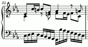 Bach, WTK, BWV 847, Measure 22
